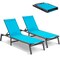 Chaise Lounge Chair Outdoor Patio Adjustable 5 Position Aluminum Frame Breathable Fabric